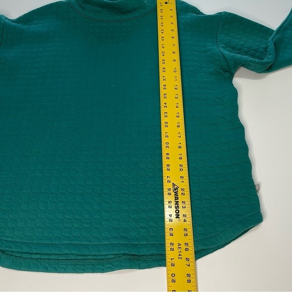 T by TALBOTS‎ Women’s Green Quilted Mock Neck Pullover Top Size 1X Preppy - Picture 6 of 7